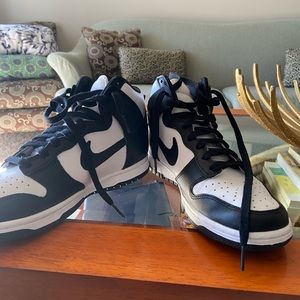 Like New! High top pandas! Worn once for a sneaker gala.